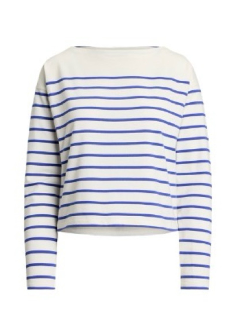 Lauren Ralph Lauren White Long-Sleeve Top with Blue Stripes - Picture 2 of 4